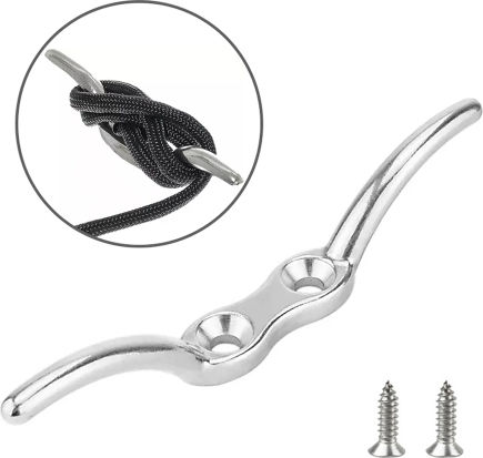 316 Stainless Steel Marine Flagpole Hook Screw Style 6 Inches