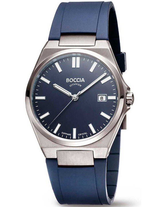 Boccia Uhr Batterie mit Kautschukarmband