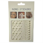 Decorative Face Body Pearls Stickers Beige