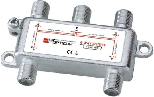 Opticum Splitter 4 Way 5-2400 Mhz Power Pass
