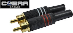 Cobra Set 2x Rca Male Pro Plug Σετ 2x Αρσενικά Επαγγελματικά Rca Βύσματα Ckx-027 Cobra Set 2x Rca Male Pro Plug Σετ 2x Αρσενικά Επαγγελματικά Rca Βύσματα Ckx-027