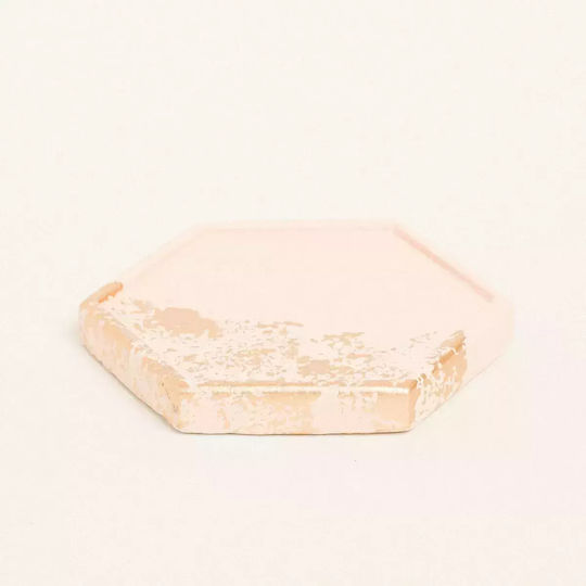 Hexagonal Coaster Salmon Gold 9 X 10 X 1.2 Cm 881004 Ntampoudis Ntm-881004-salmon-gold