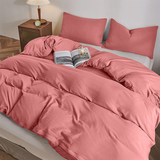 Lino Home Cearșaf Single 100x200cm. Moderna Coral