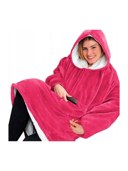 Κουβέρτα Fleece με Μανίκια 80x110εκ. Φούξια