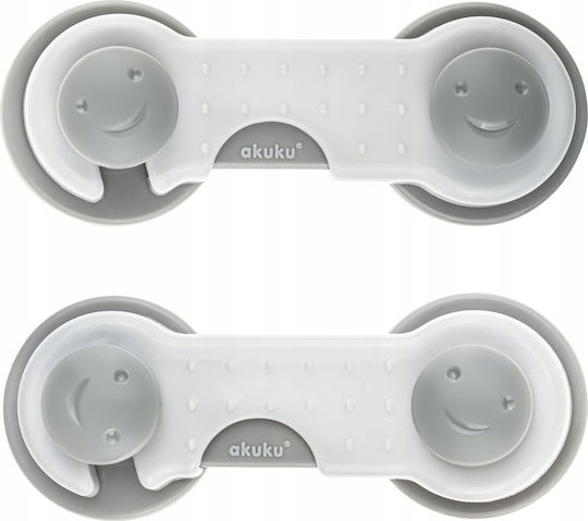 Akuku Cabinet & Drawer Lock made of Plastic in Gray Color 9x9x9εκ. 2pcs