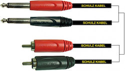 Schulz Kabel Cable 2 x 6.3mm male - 2x RCA male 3m