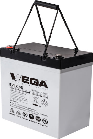 Vega Ritar Μπαταρία UPS με Χωρητικότητα 55Ah και Τάση 12V EV12-55 1τμχ