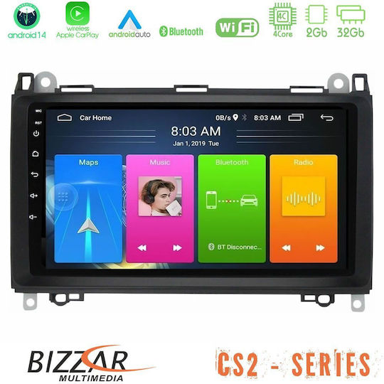 Bizzar Car Audio System for Mercedes-Benz Vito / Sprinter / A Class / B Class / Viano 2004-2012 (Bluetooth/USB/AUX/WiFi/GPS/Apple-Carplay/Android-Auto) with Touch Screen 9"