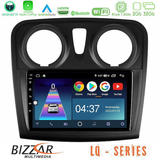 Bizzar Ηχοσύστημα Αυτοκινήτου για Renault Dokker Dacia Sandero / Dokker 2014-2020 (Bluetooth/USB/WiFi/GPS/Apple-Carplay/Android-Auto) με Οθόνη Αφής 9"