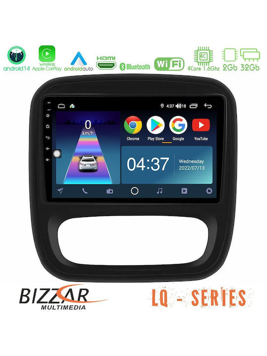 Bizzar Car Audio System for Opel Vivaro Fiat Talento Renault Trafic Nissan NV300 2014+ with A/C (Bluetooth/USB/WiFi/GPS/Apple-Carplay/Android-Auto) with Touch Screen 9"