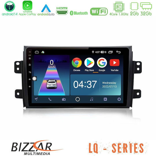 Bizzar Auto-Audiosystem für Fiat Sechzehn Suzuki SX4 2005-2013 (Bluetooth/USB/WiFi/GPS/Apple-Carplay/Android-Auto) mit Touchscreen 9"