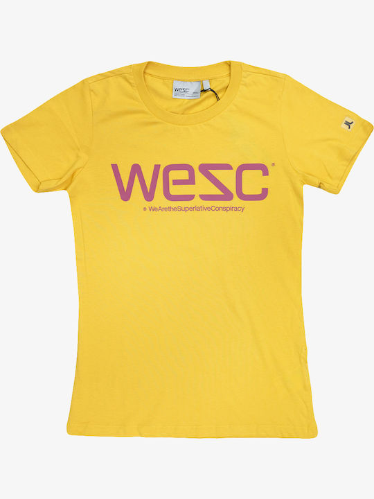 Wesc T-Shirt Златисто Жълто
