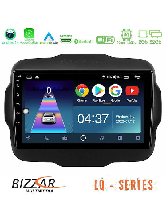 Bizzar Car Audio System for Jeep Renegade 2015-2019 (Bluetooth/USB/WiFi/GPS/Apple-Carplay/Android-Auto) with Touch Screen 9"