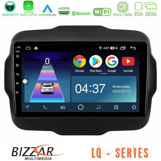 Bizzar Ηχοσύστημα Αυτοκινήτου για Jeep Renegade 2015-2019 (Bluetooth/USB/WiFi/GPS/Apple-Carplay/Android-Auto) με Οθόνη Αφής 9"