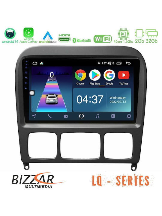 Bizzar Ηχοσύστημα Αυτοκινήτου για Mercedes-Benz S Class 1999-2004 (Bluetooth/USB/WiFi/GPS/Apple-Carplay/Android-Auto) με Οθόνη Αφής 9"