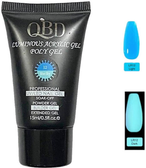 QBD Luminous Acrygel Νυχιών N. 12 Blue Sky 15ml