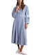 Sommer Midi Hemdkleid Blau