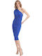 Sommer Midi Abendkleid Blau