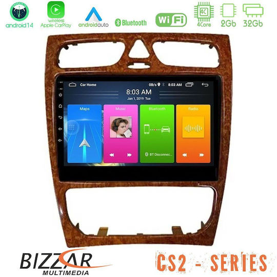 Bizzar Ηχοσύστημα Αυτοκινήτου για Mercedes-Benz C Class 2000-2004 (Bluetooth/USB/AUX/WiFi/GPS/Apple-Carplay/Android-Auto) με Οθόνη Αφής 9"