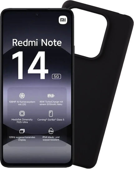 Volte-Tel Back Cover Σιλικόνης με Λουράκι Μαύρο (Redmi Note 14 5G)