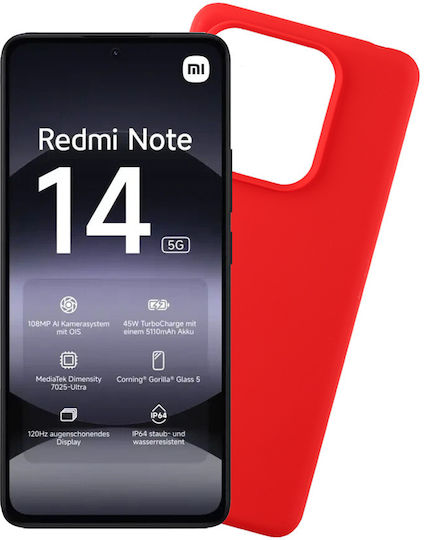 Volte-Tel Back Cover Σιλικόνης Κόκκινο (Redmi Note 14 5G)