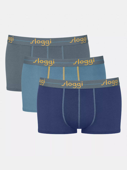 Start Hipster Ανδρικά Μποξεράκια Μπλε, Ραφ, Ανθρακί 3Pack