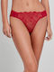 Damen Slip mit Spitze Red