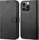 Premium Book Synthetic Leather / Leather / Silicone Black (iPhone 13 Pro Max)