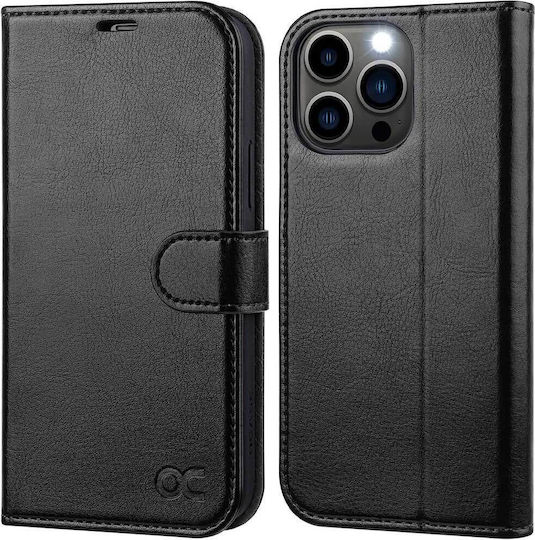 Premium Book Synthetic Leather / Leather / Silicone Black (iPhone 13 Pro Max)