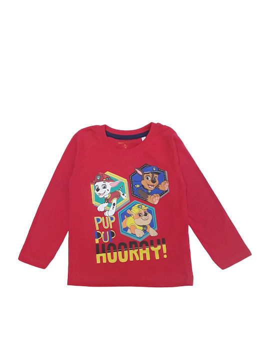 Paw Patrol Παιδική Μπλούζα Μακρυμάνικη Red