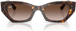 Ray Ban Zena Sunglasses Brown with Acetate Frame & Brown Lens