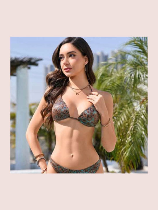 Modern Ocean Set Bikini Push Up Brazil Animal P...