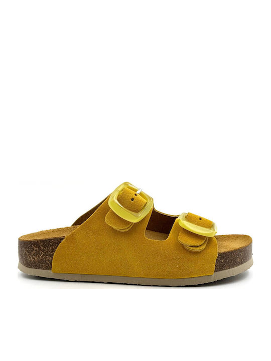Plakton Women's Flat Sandals Flatforms Ocre
