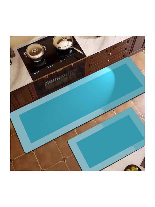 SpitiBazaar Ορθογώνιο Χαλάκι Κουζίνας Αδιάβροχο 180x60cm SB-P-007 Γαλάζιο