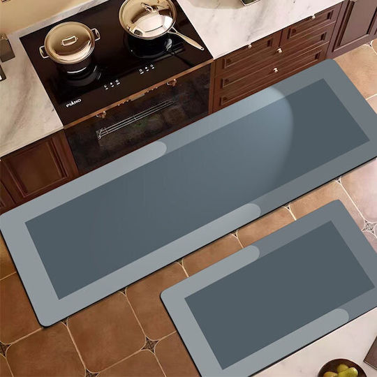 SpitiBazaar Rectangular Kitchen Mat Waterproof with Anti-slip Underlay Dark Grey 150x60εκ.