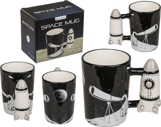 Astronaut Mug 300ml White Black Dolomite 14x12cm