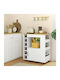 Floor Kitchen Cabinet with White Countertop 83x40x83 cm