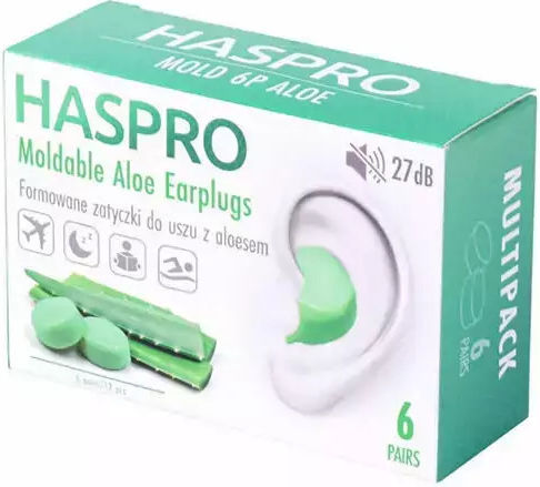 Haspro Moldable Copii Protecții auditive din Silicon în culoarea Verde 2buc
