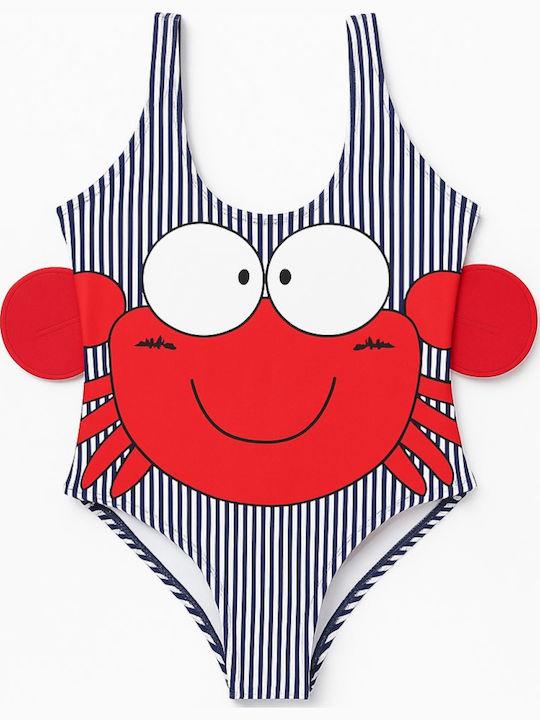 Disney Blue Red Crab Παιδικό Μαγιό Ολόσωμο Blue Red