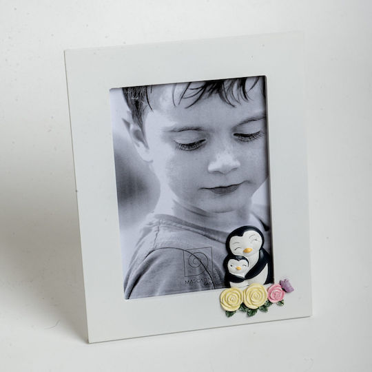 Wooden Children's Photo Frame 13x18cm Natural Wood Penguin Fra02