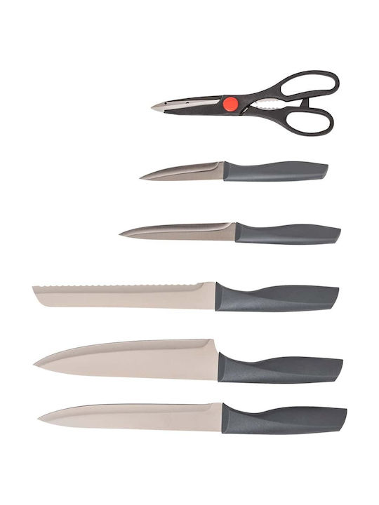 5Five Knife Set with Block from Stainless Steel 7pcs