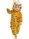 Queen Mother Kids Onesie Winter Velvet Orange Orange Tiger