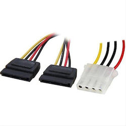 Cable 4world Molex->sata M F 15cm