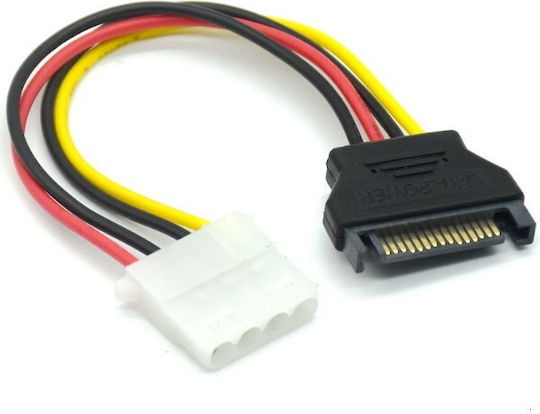 Sata Serial Ata 15pin Male to Molex Ide 4pin Female Extension Cable 20cm Oem