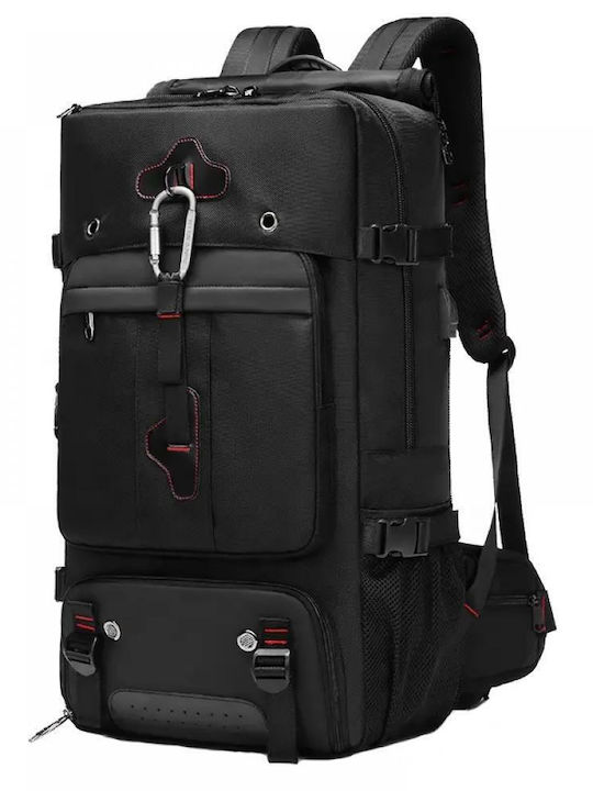 Hiking Backpack Minglu Usb Port Waterproof Ergonomic Expandable 56-77 3 Carrying Modes Unisex Black