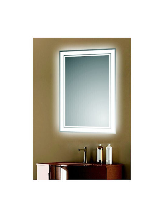 Inter Ceramic Icl 1794 Mirror Bathroom Led Lighting Touch Screen Clock Temperature Indicator Anti-fog System