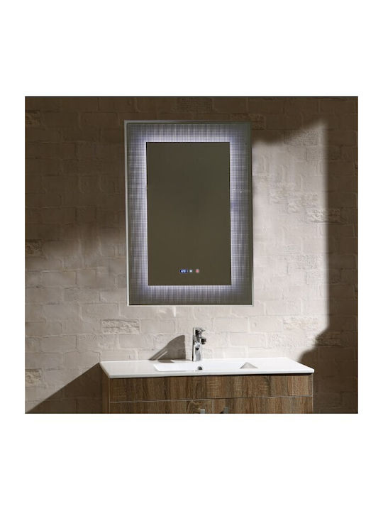 Inter Ceramic Icl 1793 Mirror Bathroom Led Lighting Touch Screen Clock Temperature Indicator Anti-fog System
