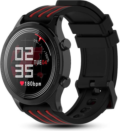 Kingwear E5 46mm Smartwatch mit Pulsmesser (Schwarz)