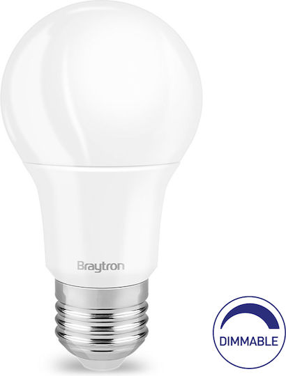 Braytron LED Bulb 9W for Socket E27 and Shape A60 Natural White Dimmable