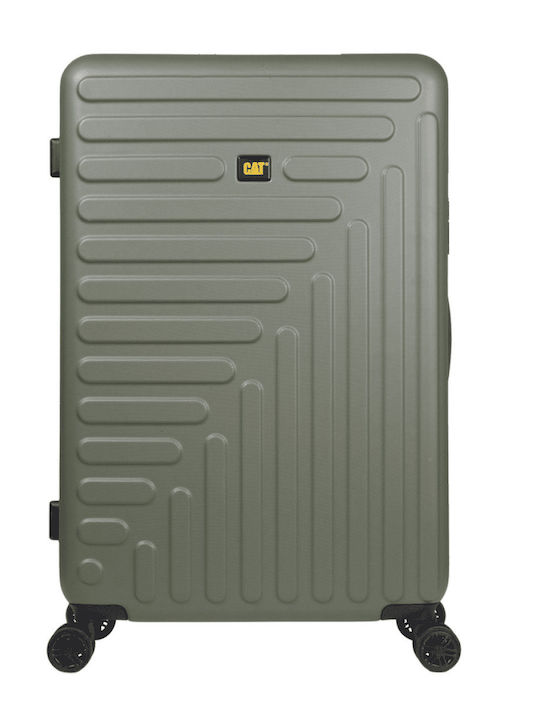 CAT Rockford Large Hard Green Travel Suitcase with 4 Wheels Height 77.2cm